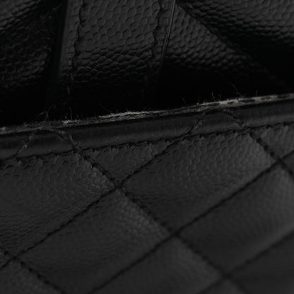 Saint Laurent Grain De Poudre Textured Mixed Matelasse Large Triquilt Monogram Monochrome Satchel Black 11 of 11