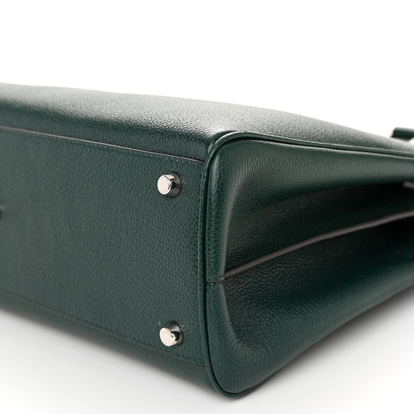 Grainy Calfskin Small Zumi Top Handle Bag Vintage Green
