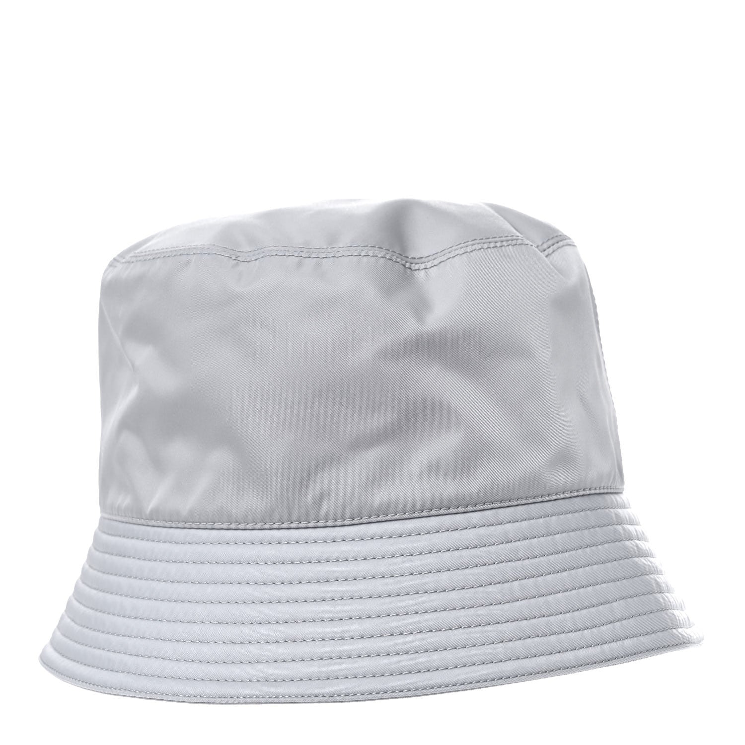 Prada Re-Nylon Metal Triangle Logo Womens Bucket Hat M Fiordaliso 4 of 7