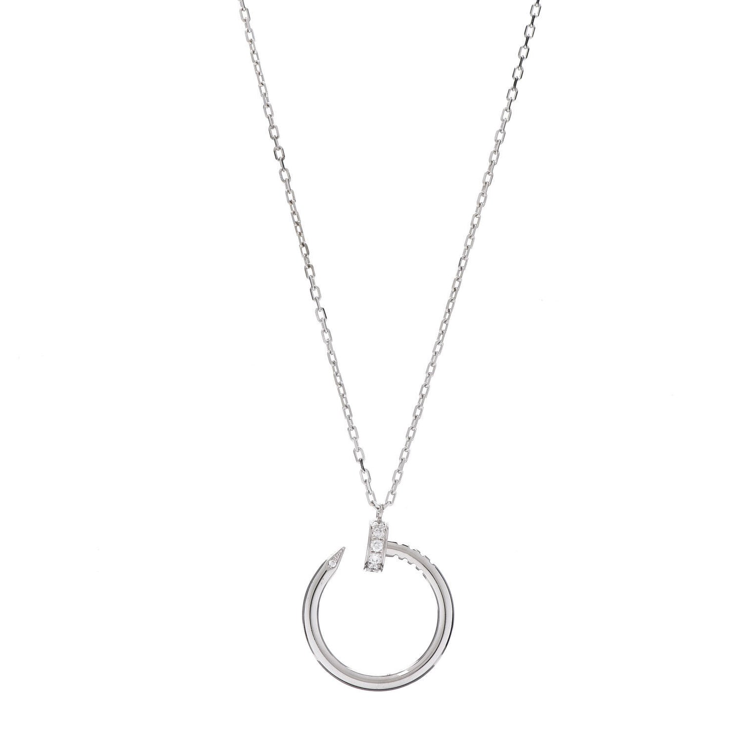 18K White Gold Diamond Juste Un Clou Necklace