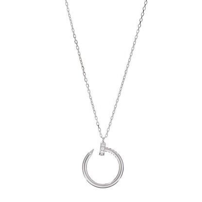 Cartier 18K White Gold Diamond Juste Un Clou Necklace 4 of 8