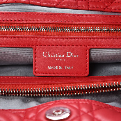 Christian Dior Lambskin Cannage Large Dior Soft Shopping Tote Coral 7 of 16