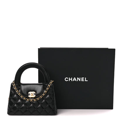 Chanel Shiny Aged Calfskin Quilted Nano Kelly Shopper Black 11 of 11