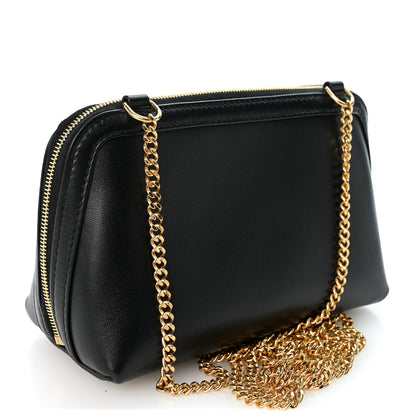 Celine Smooth Calfskin Cuir Triomphe Clutch on Chain Black 3 of 9
