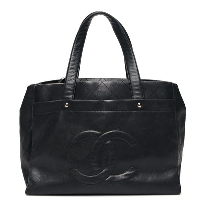 Chanel Caviar Stitched CC Shopper Tote Black 3 of 18