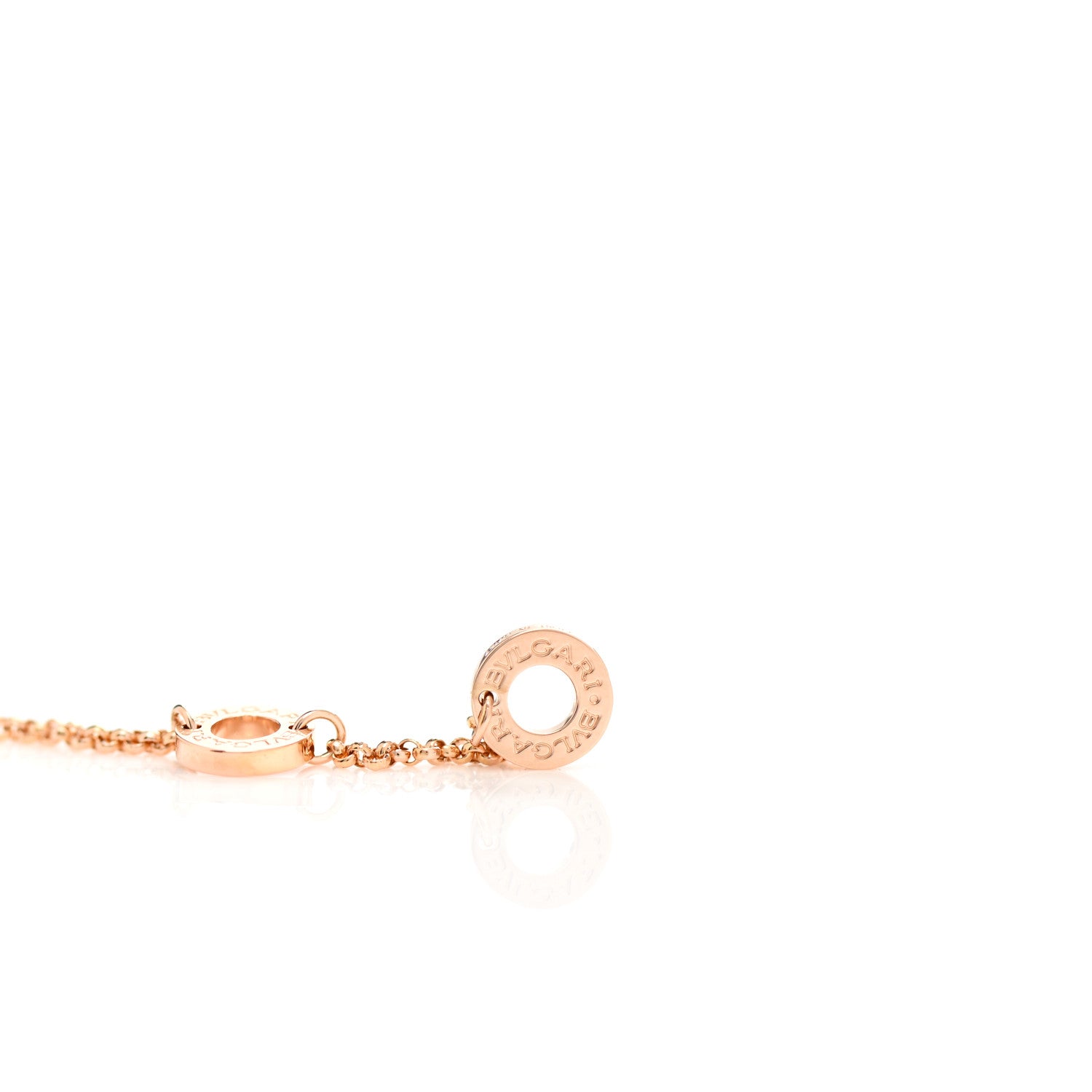 Bulgari 18K Rose Gold Diamond Small B.Zero1 Pave Pendant Necklace 4 of 8