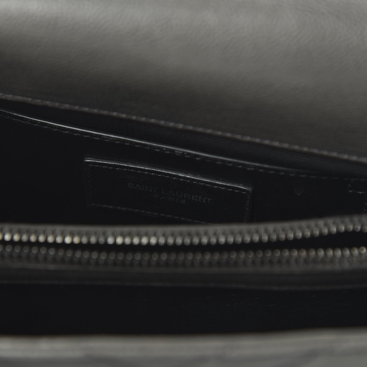 Saint Laurent Sheepskin Matelasse Chevron Monogram Medium College Bag Light Coal 9 of 10