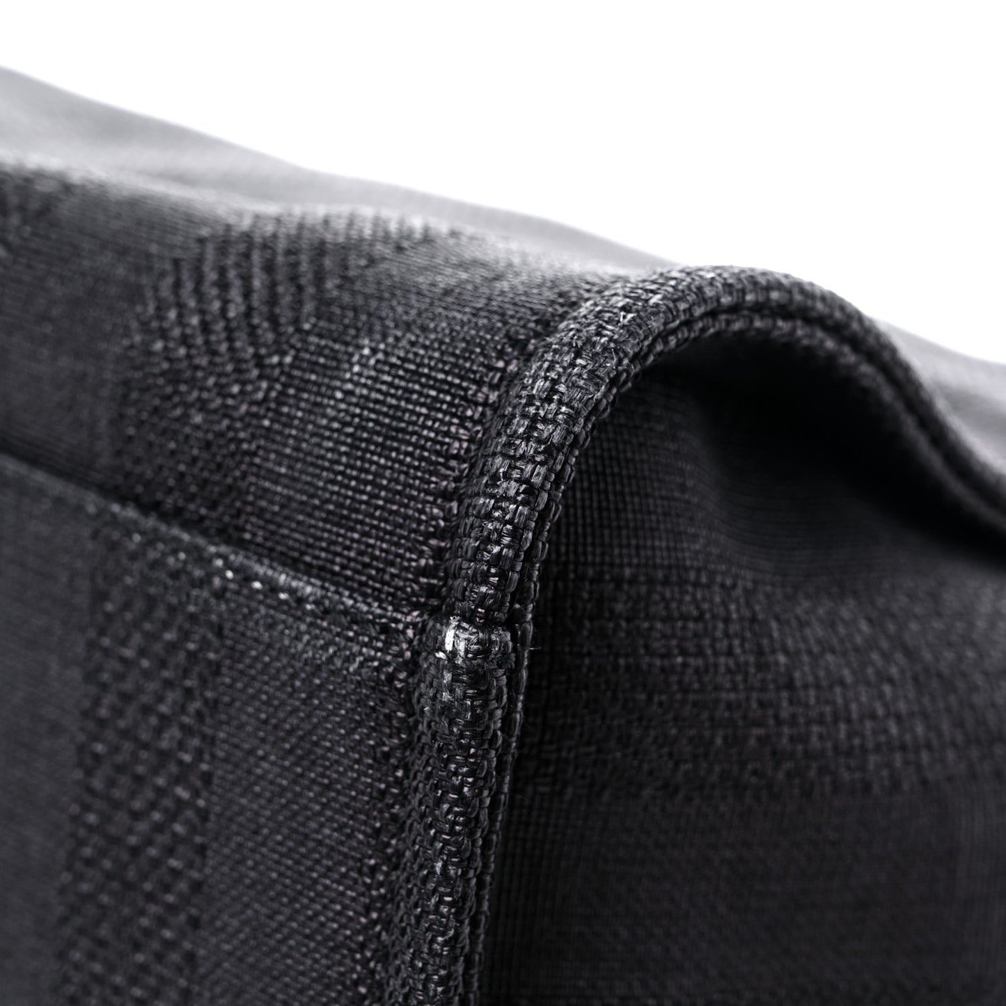 Mixed Fibers Calfskin Striped Medium Deauville Tote Black