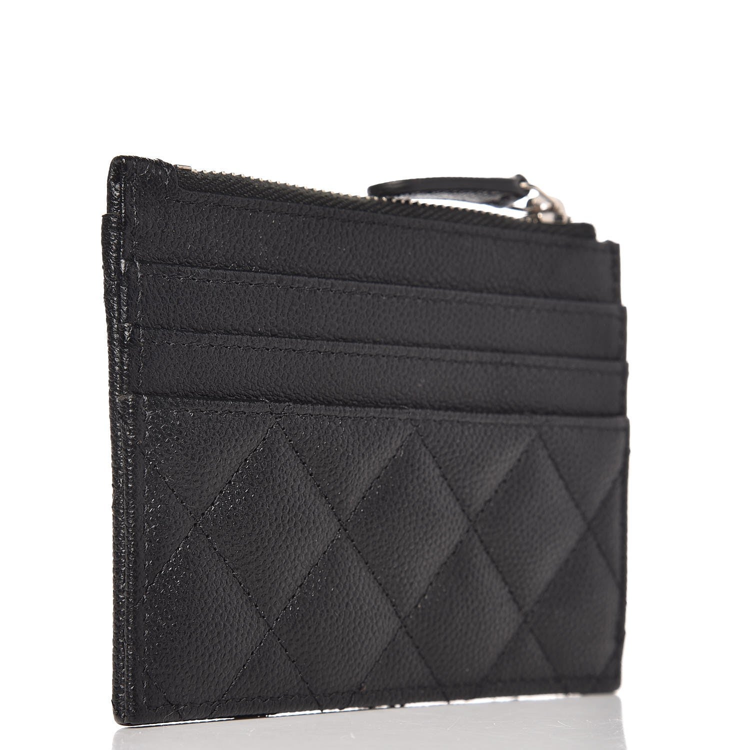 Chanel Caviar Quilted CC Zip Card Holder Black 3 of 7