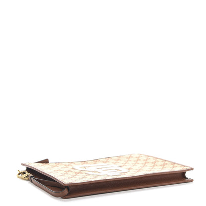 Gucci X MLB GG Monogram SF Giants Zip Wristlet Pouch Beige Ruggine Ivory 4 of 11