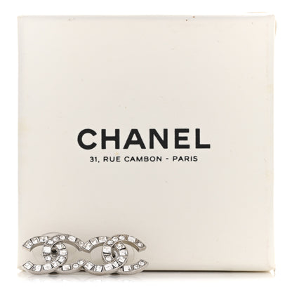 Chanel Baguette Crystal CC Earrings Silver 5 of 5