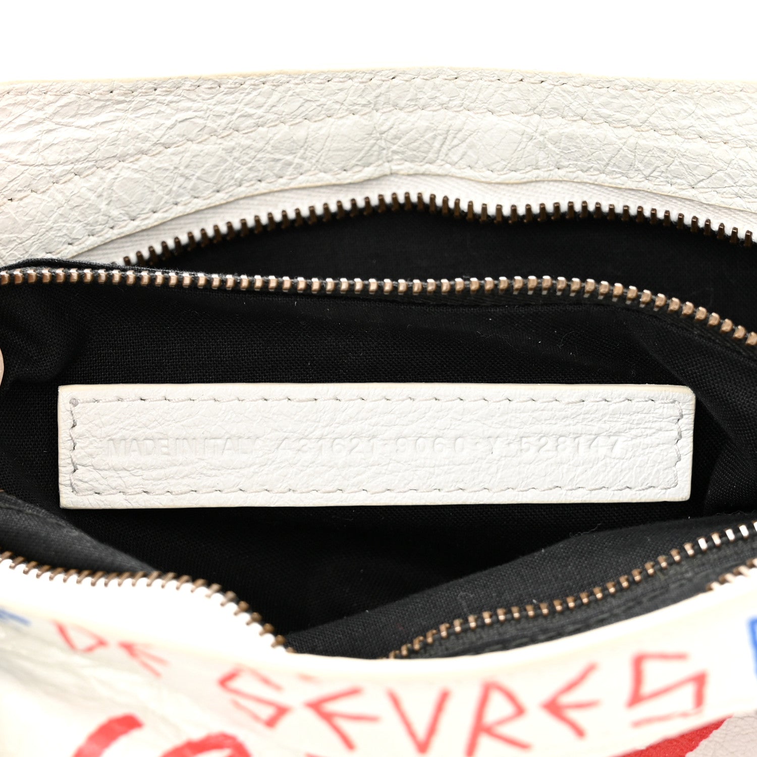 Balenciaga Agneau Graffiti All Over Classic Hardware S City White Bleu Rouge 6 of 13