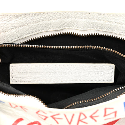 Balenciaga Agneau Graffiti All Over Classic Hardware S City White Bleu Rouge 6 of 13