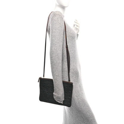 MCM Calfskin Ottomar Monogram Medium Crossbody Pouch Black 10 of 10