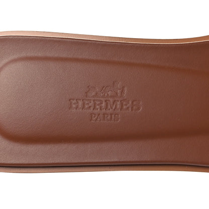 Hermes Box Calfskin Oran Sandals 39 Gold 8 of 9
