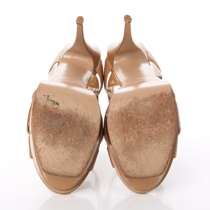 Saint Laurent Pebbled Patent Tribute 105 Platform Sandals 41 Gold 7 of 11