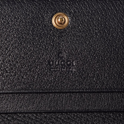 Gucci Calfskin Crystal Double G Card Case Black 6 of 10