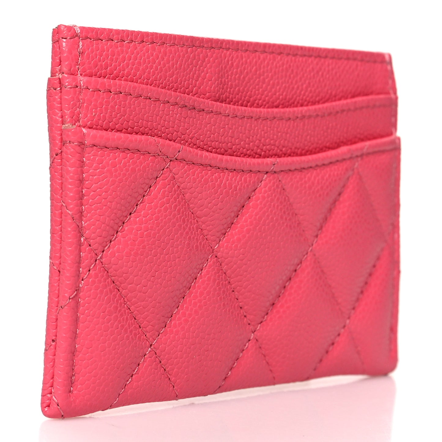 Caviar Quilted Card Holder Pink
