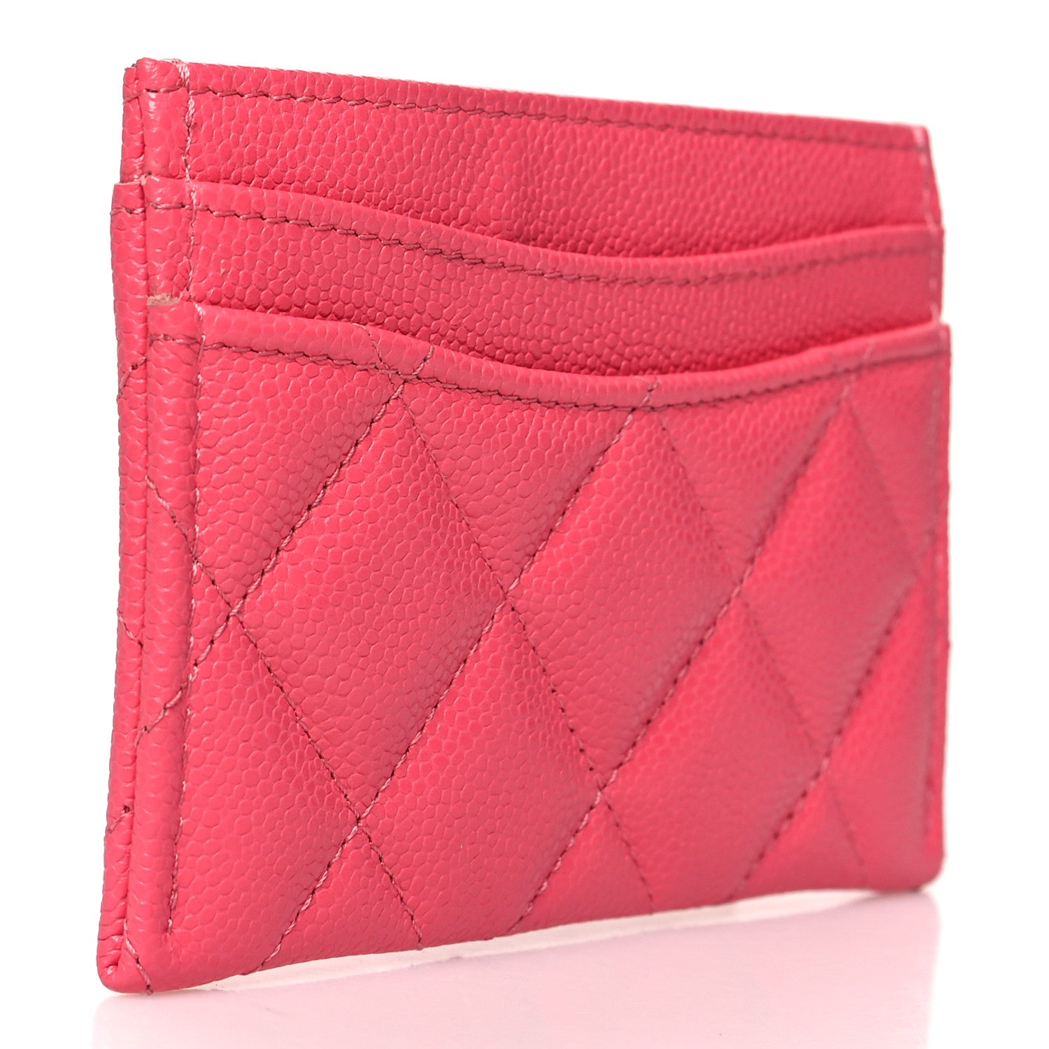 Chanel Caviar Quilted Card Holder Pink 3 of 9