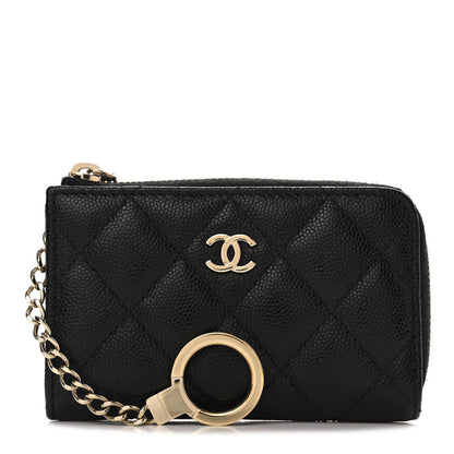 Chanel Caviar Quilted Key Holder Case Black 1 of 8