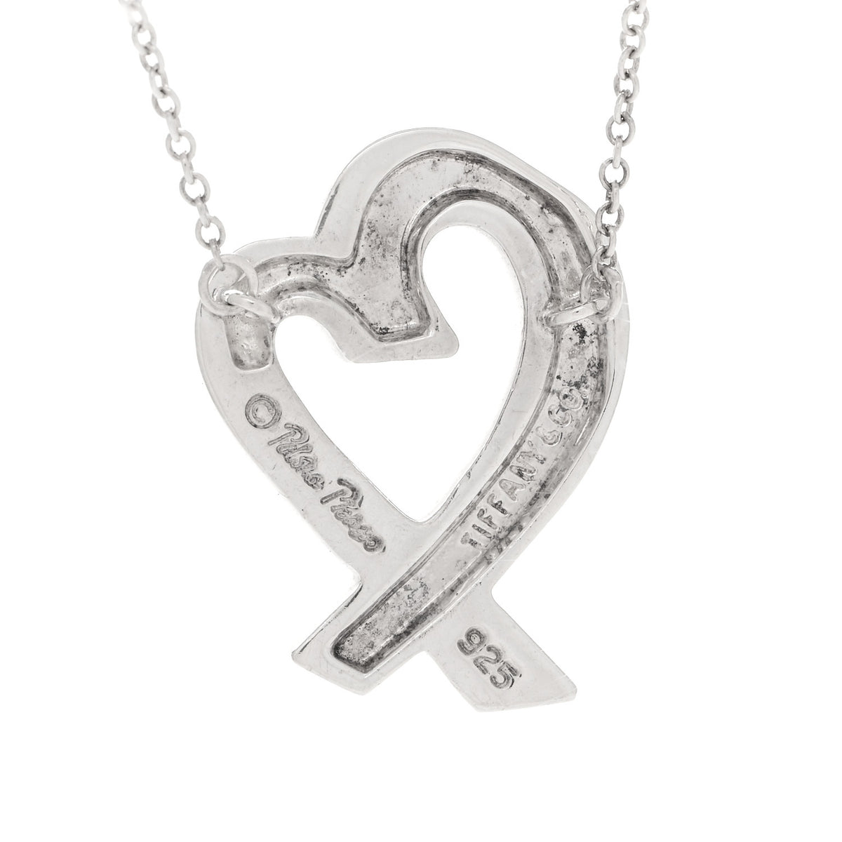 Tiffany Sterling Silver Paloma Picasso Loving Heart Pendant Necklace 4 of 5
