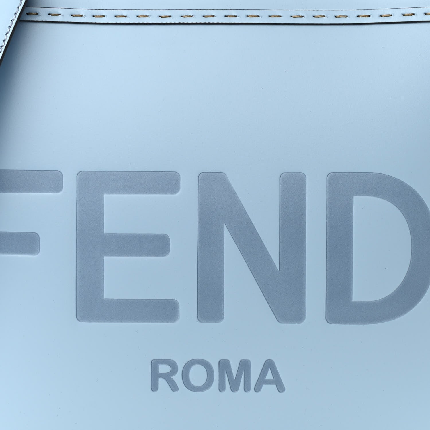 Fendi Vitello King Plexiglass Logo Embossed Medium Fendi Sunshine Shopper Tote Azzurro Baby 8 of 11
