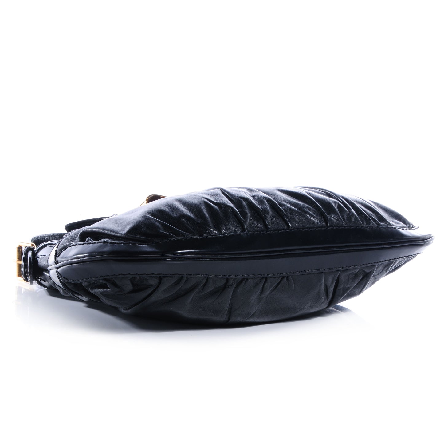 Leather Queen Bow Hobo Black