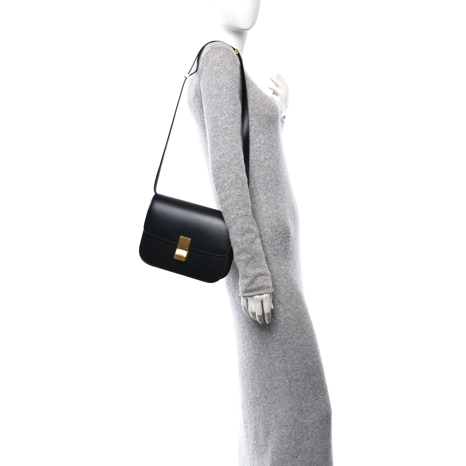 Celine Box Calfskin Medium Classic Box Flap Bag Black 2 of 11