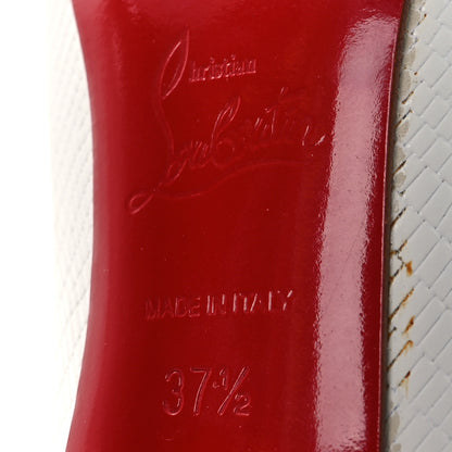Christian Louboutin Calfskin Lizard Embossed So Kate 120 Pumps 37.5 White 8 of 11