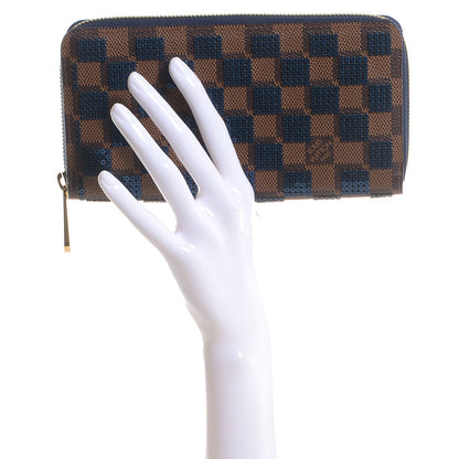 Louis Vuitton Damier Paillettes Zippy Wallet Blue 2 of 7