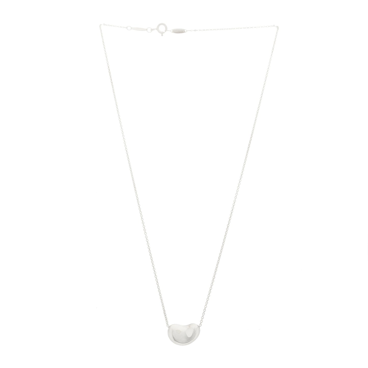 Sterling Silver 14mm Elsa Peretti Bean Pendant Necklace