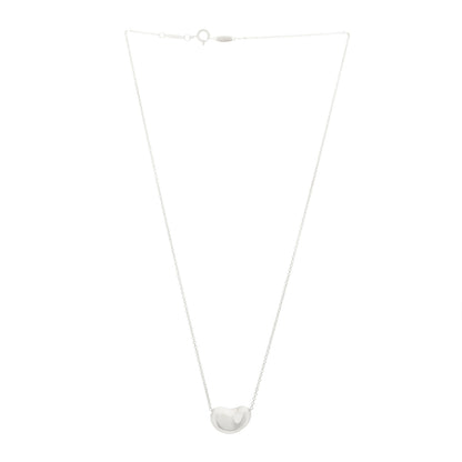 Tiffany Sterling Silver 14mm Elsa Peretti Bean Pendant Necklace 3 of 5