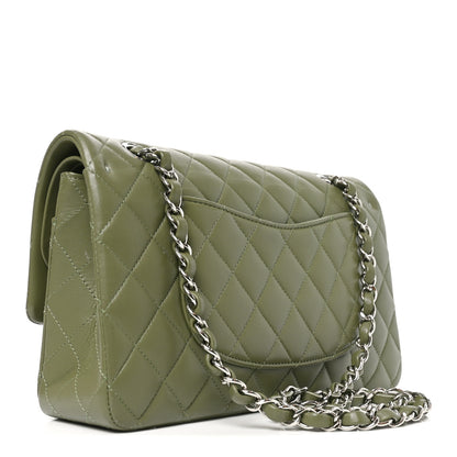 Chanel Lambskin Quilted Medium Double Flap Green 3 of 10