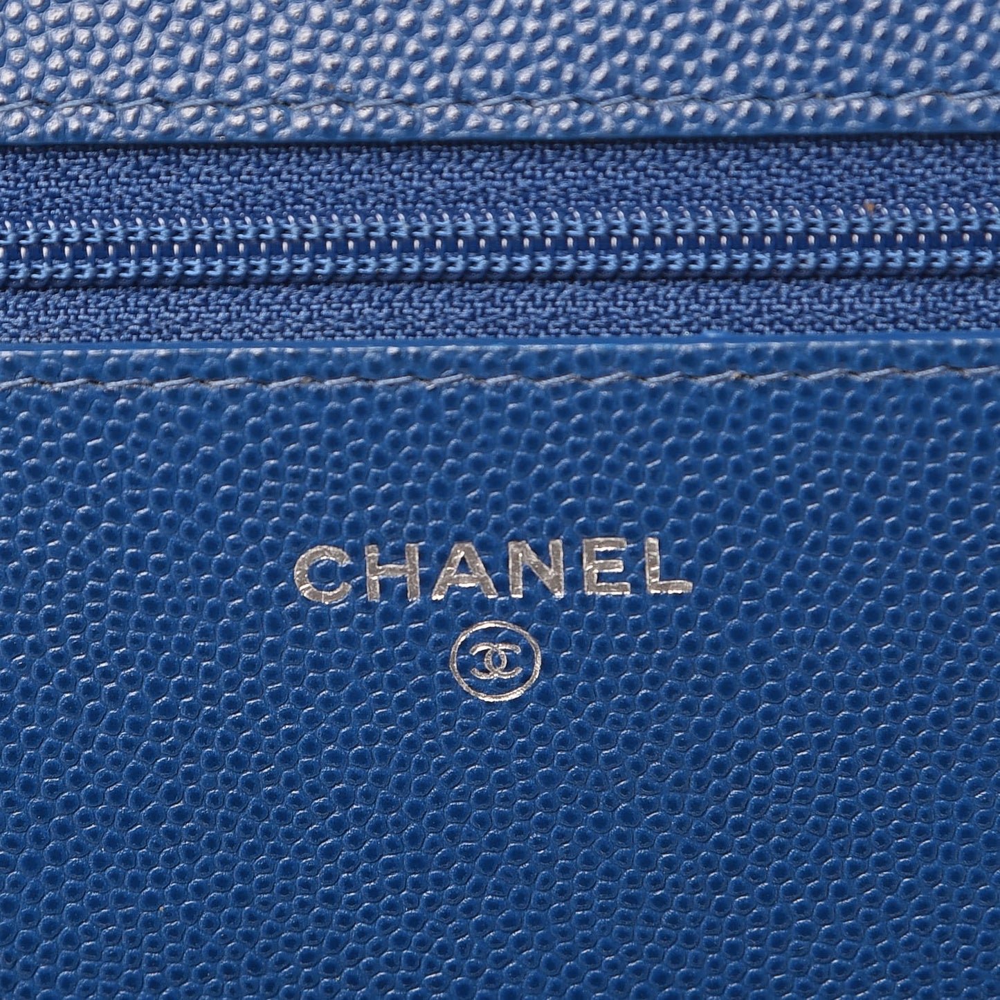 Caviar Quilted Boy Wallet On Chain WOC Blue