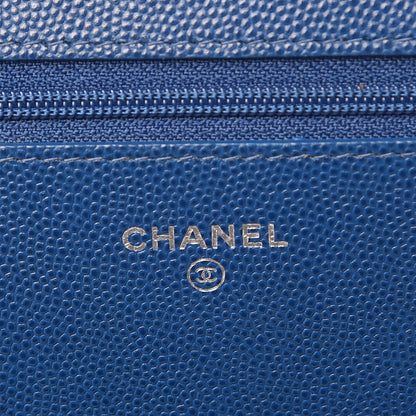 Chanel Caviar Quilted Boy Wallet On Chain WOC Blue 6 of 14