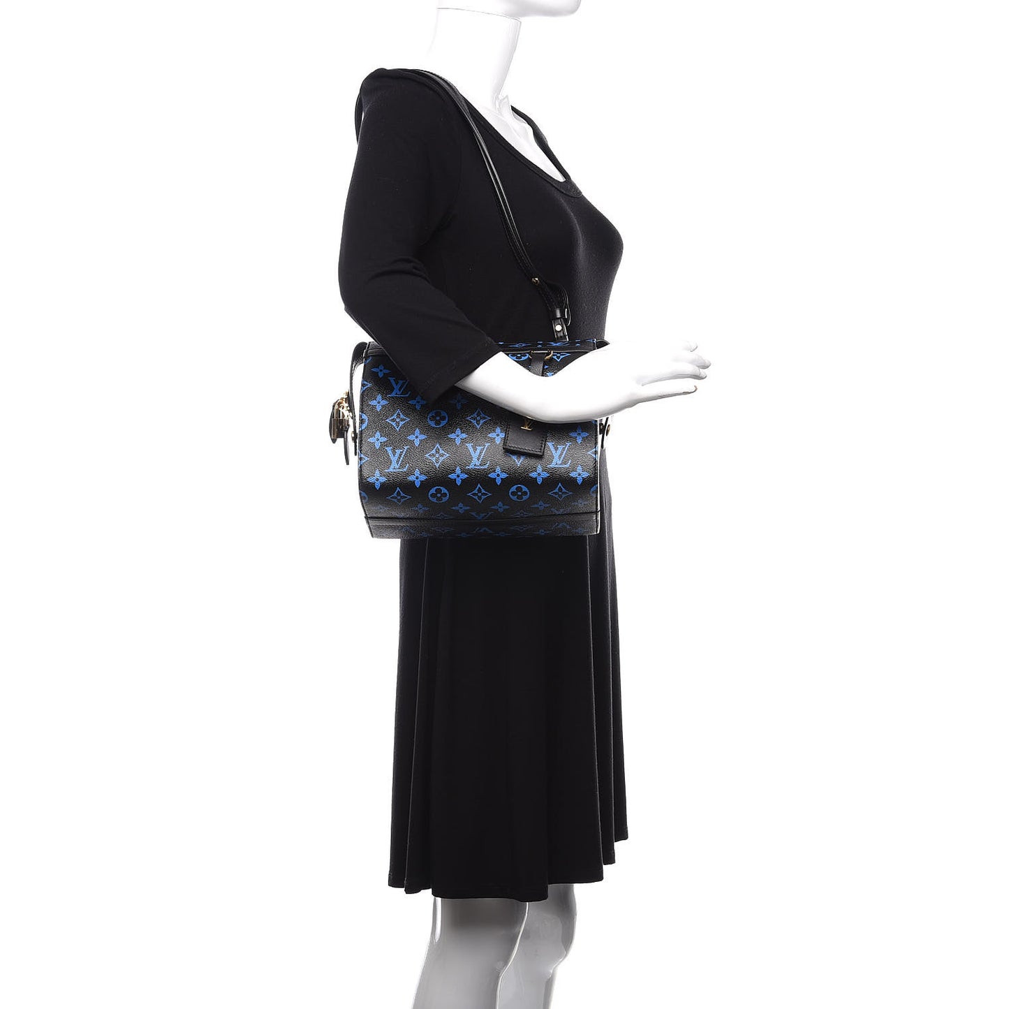 Colored Monogram Speedy Amazon PM Blue Black