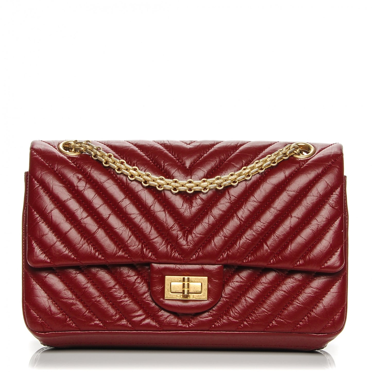 Aged Calfskin Chevron Quilted 2.55 Reissue 225 Flap Red
