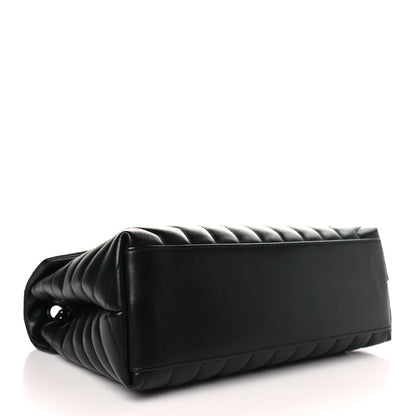 Saint Laurent Calfskin Y Quilted Monogram Monochrome Medium Loulou Chain Satchel Black 4 of 9