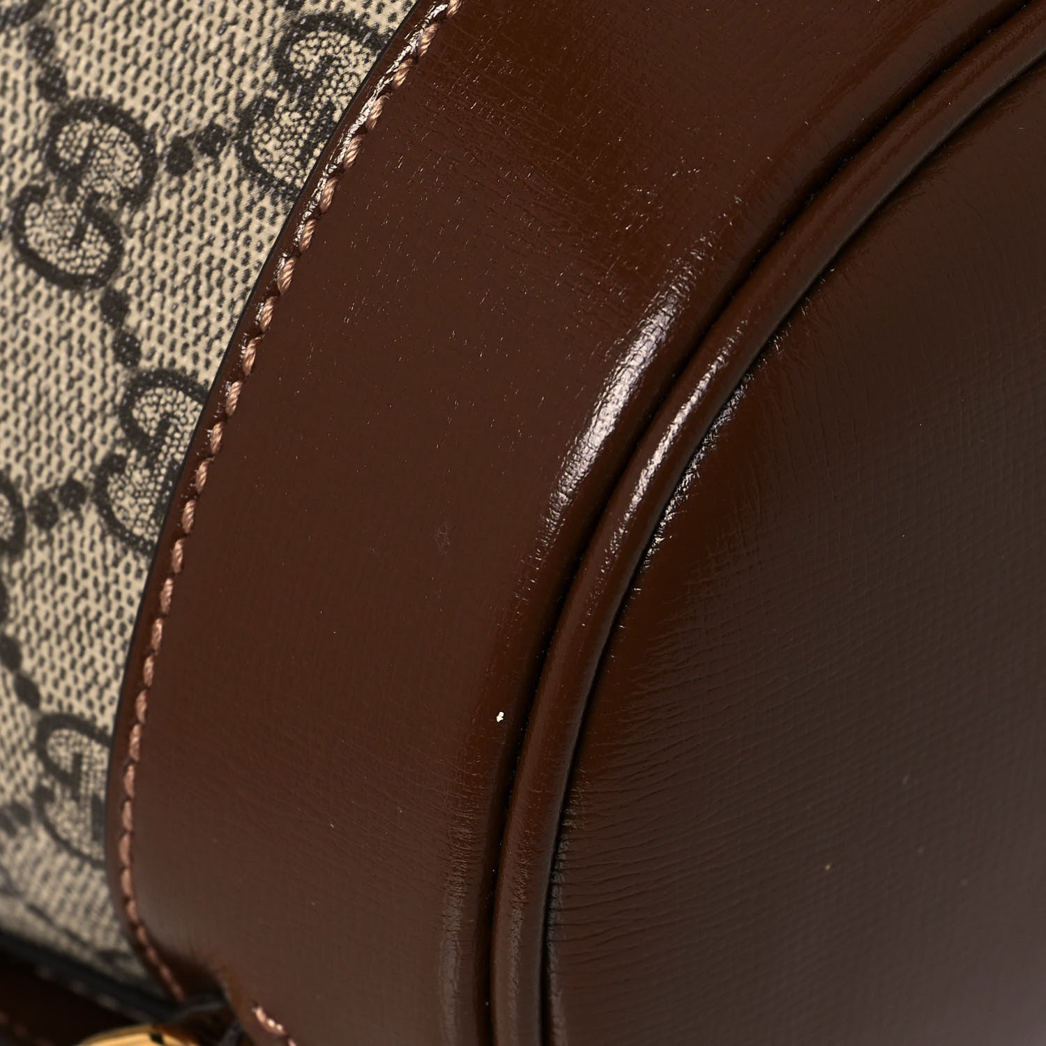 Gucci GG Supreme Monogram Azalea Calfskin Retro Interlocking G Buckle Backpack Beige Ebony Brown Sugar 9 of 12