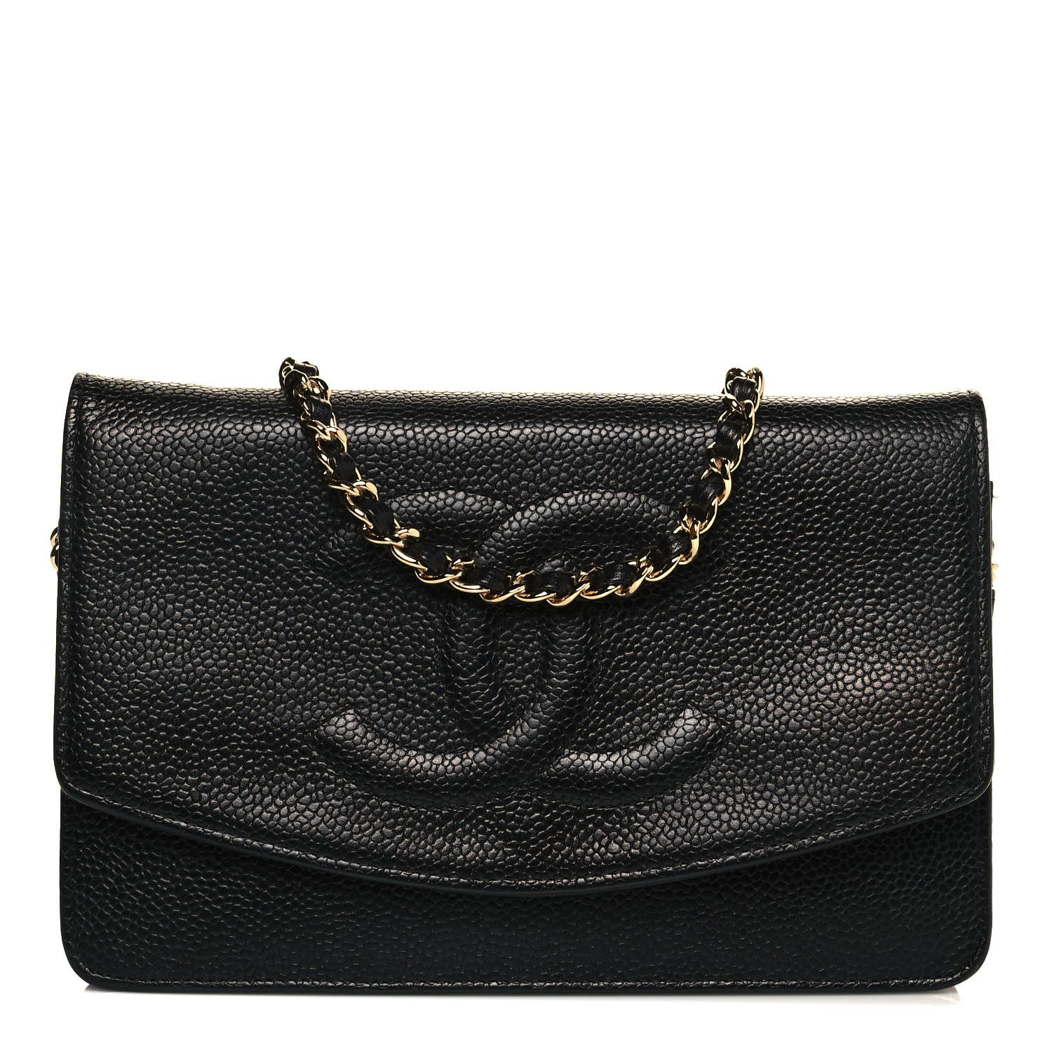 Chanel Caviar Timeless CC Wallet On Chain WOC Black 1 of 14