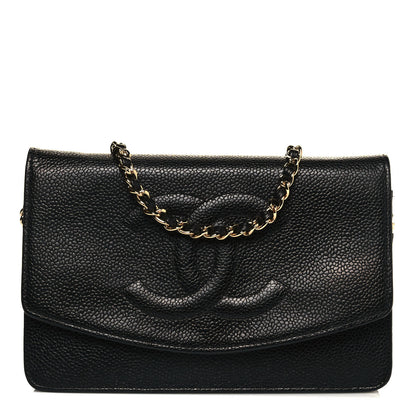 Chanel Caviar Timeless CC Wallet On Chain WOC Black 1 of 14