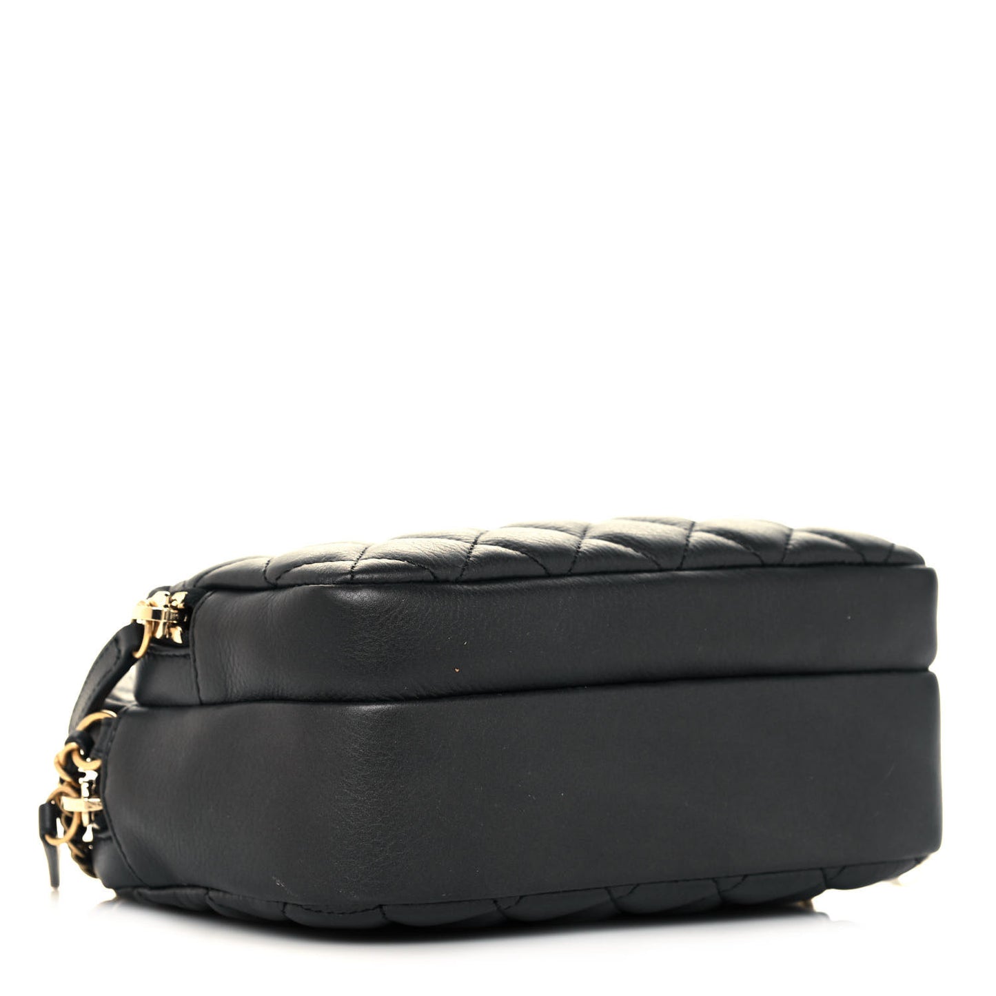 Calfskin Quilted Day Trips Camera Case Black