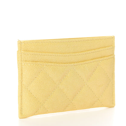 Chanel Iridescent Caviar Quilted Card Holder Yellow 3 of 9