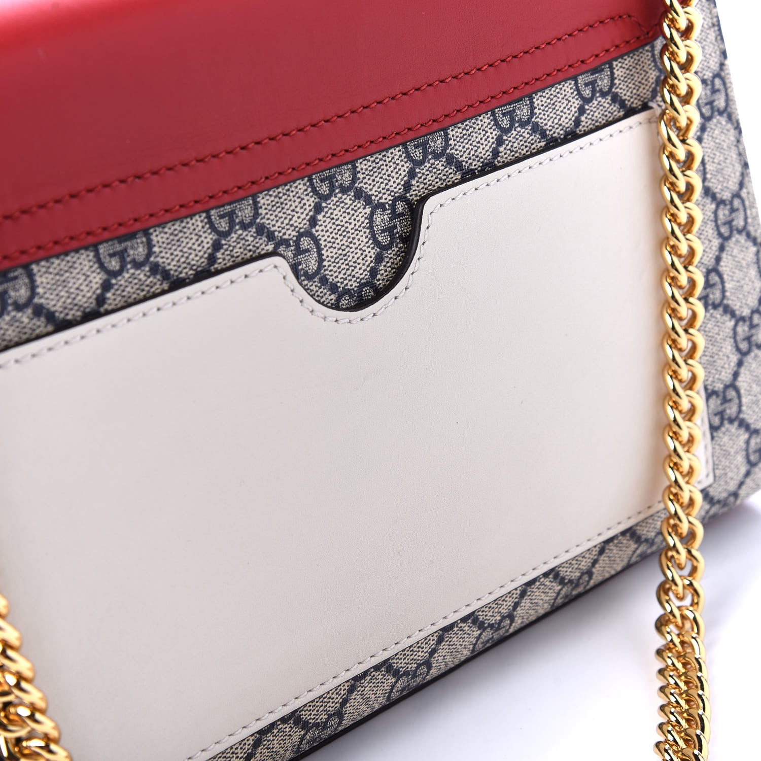 Gucci GG Supreme Monogram Moon Calfskin Medium Padlock Shoulder Bag Beige Blue Hibiscus Red Mystic White 10 of 10