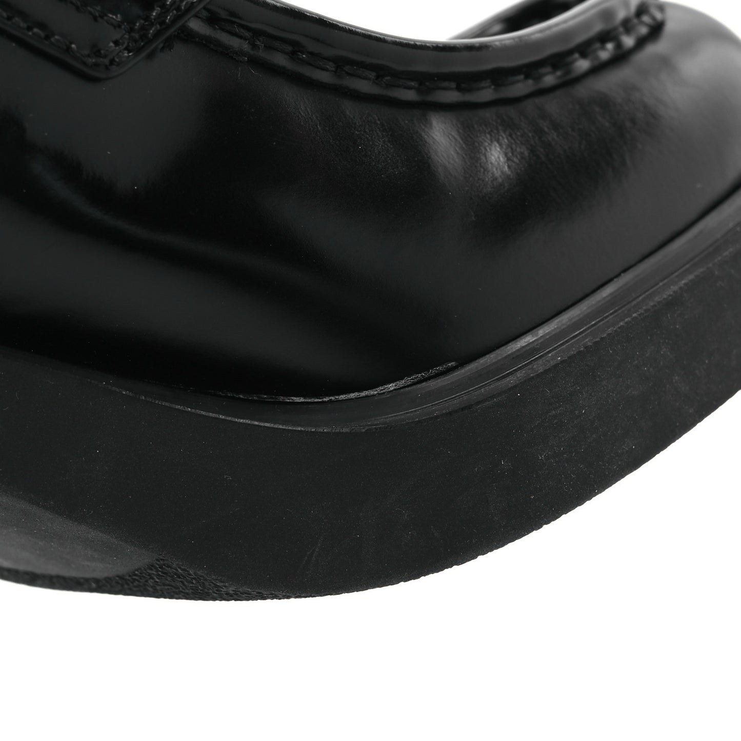 Spazzolato Metal Triangle Logo 85mm Loafers 40 Black