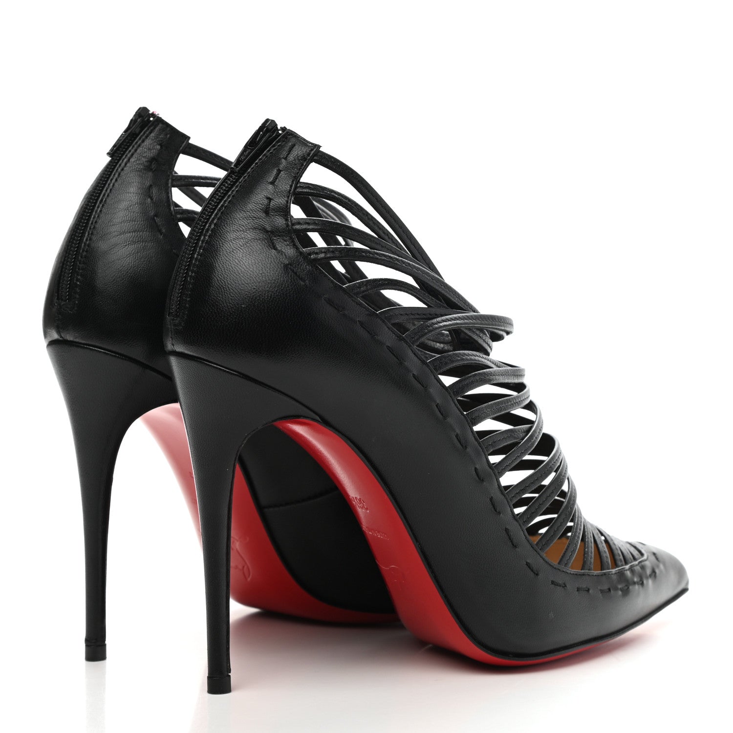 Christian Louboutin Kid Gortika 100 Strappy Pumps 36.5 Black 4 of 12