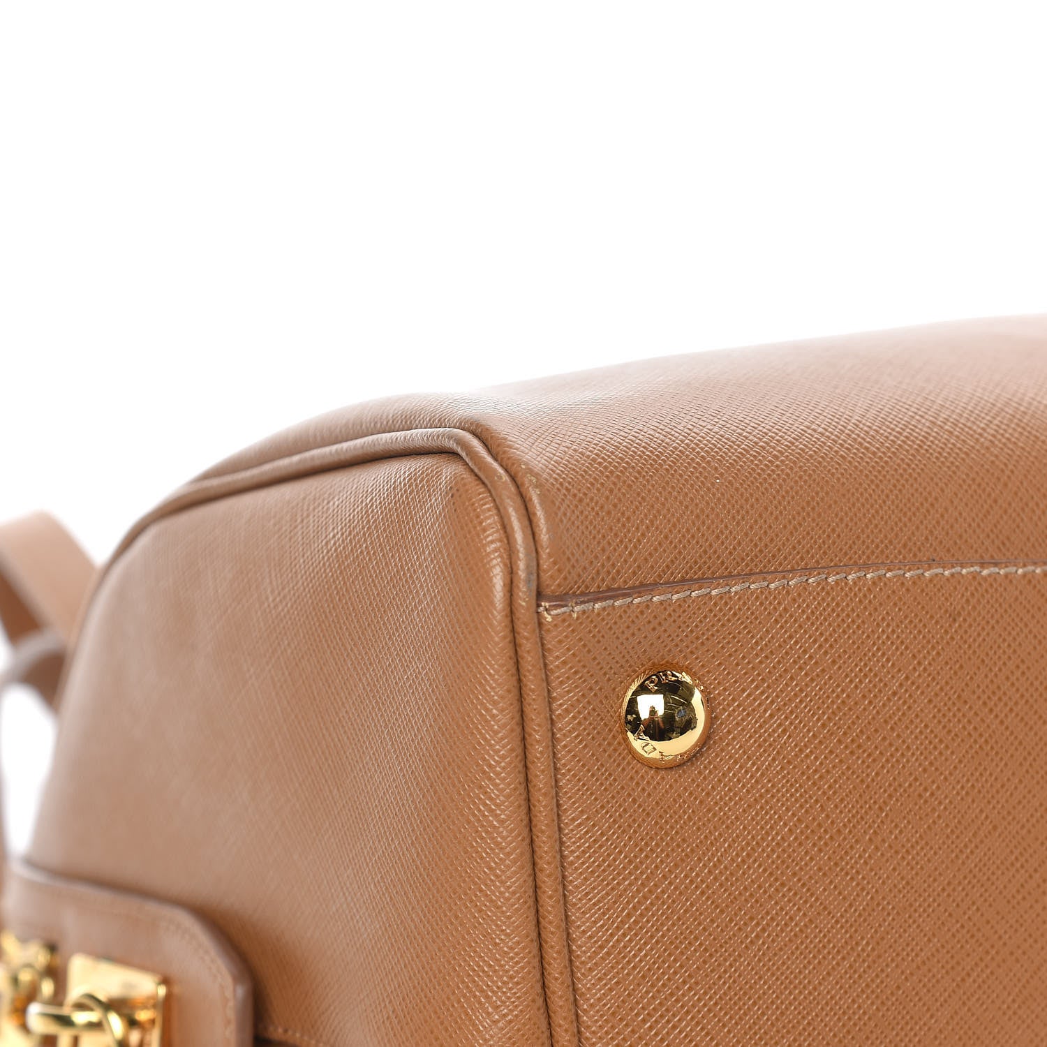 Prada Saffiano Lux Bowler Caramel 9 of 12