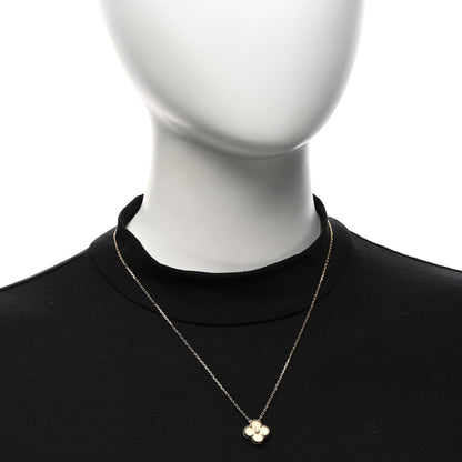 Van Cleef & Arpels 18K Yellow Gold Diamond Yellow Mother of Pearl Vintage Alhambra Pendant Necklace 2 of 6