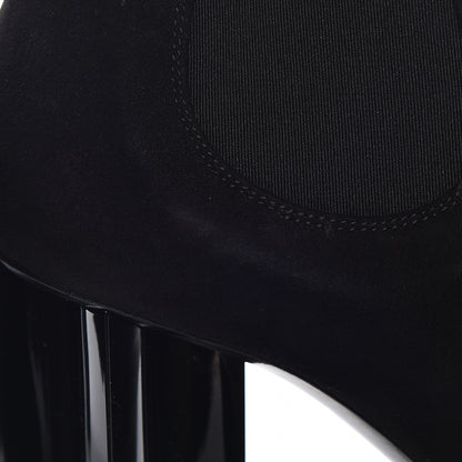 Louis Vuitton Suede Monogram Uniformes Cap Toe Chelsea 80mm Ankle Boots 38 Black 9 of 10