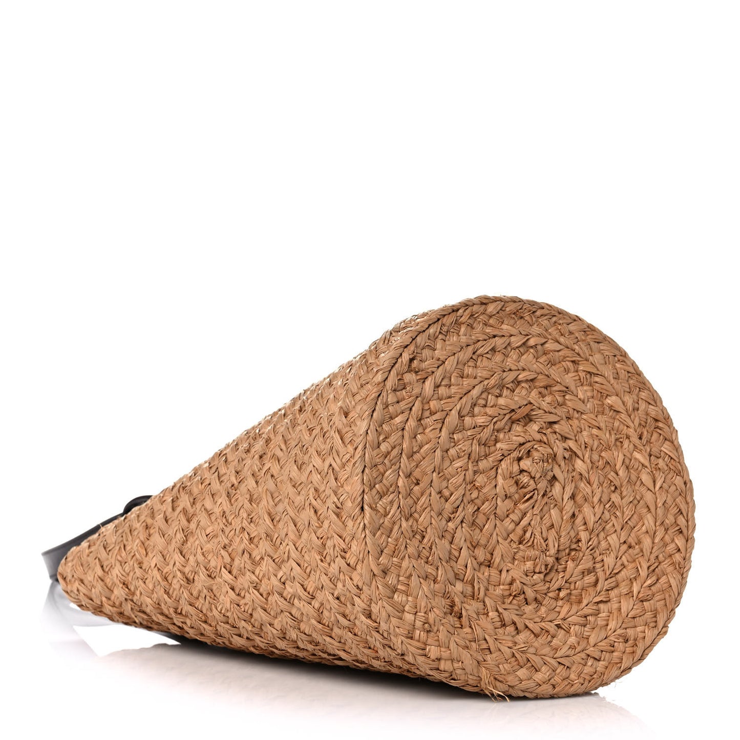 Raffia Calfskin Small Panier Tote Naturale Nut